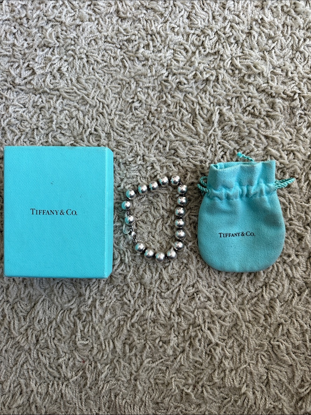 Tiffany & Co. Sterling Silver Hardwear 10mm Ball Bead Link Bracelet 7.25"
